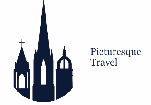 Picturesque Travel logo of three spires in Edinburgh